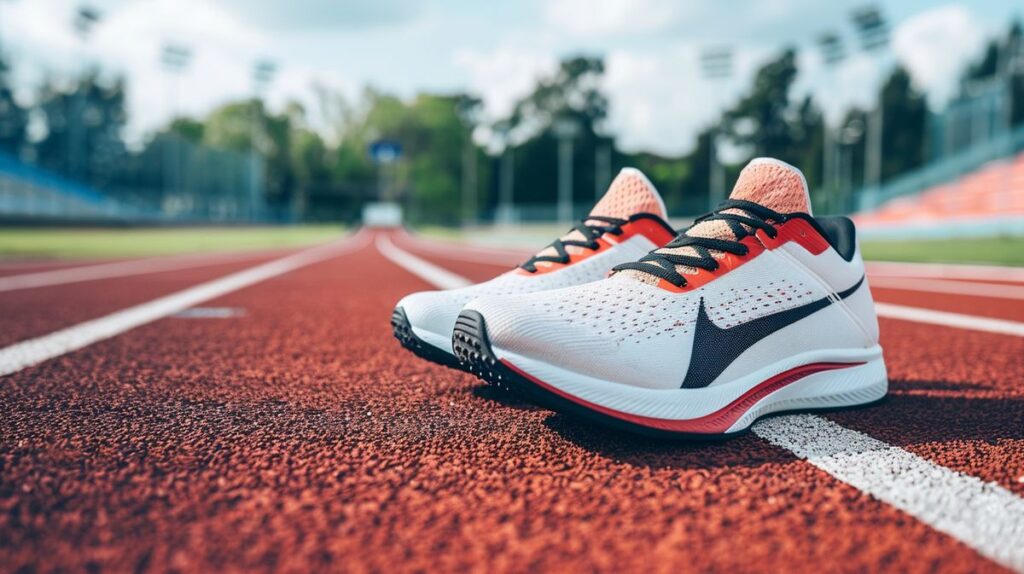 Welche Laufschuhe bei Plantarfasziitis am besten sind, zeigt dieses Bild mit verschiedenen Sportschuhen und Informationen zur Fußgesundheit