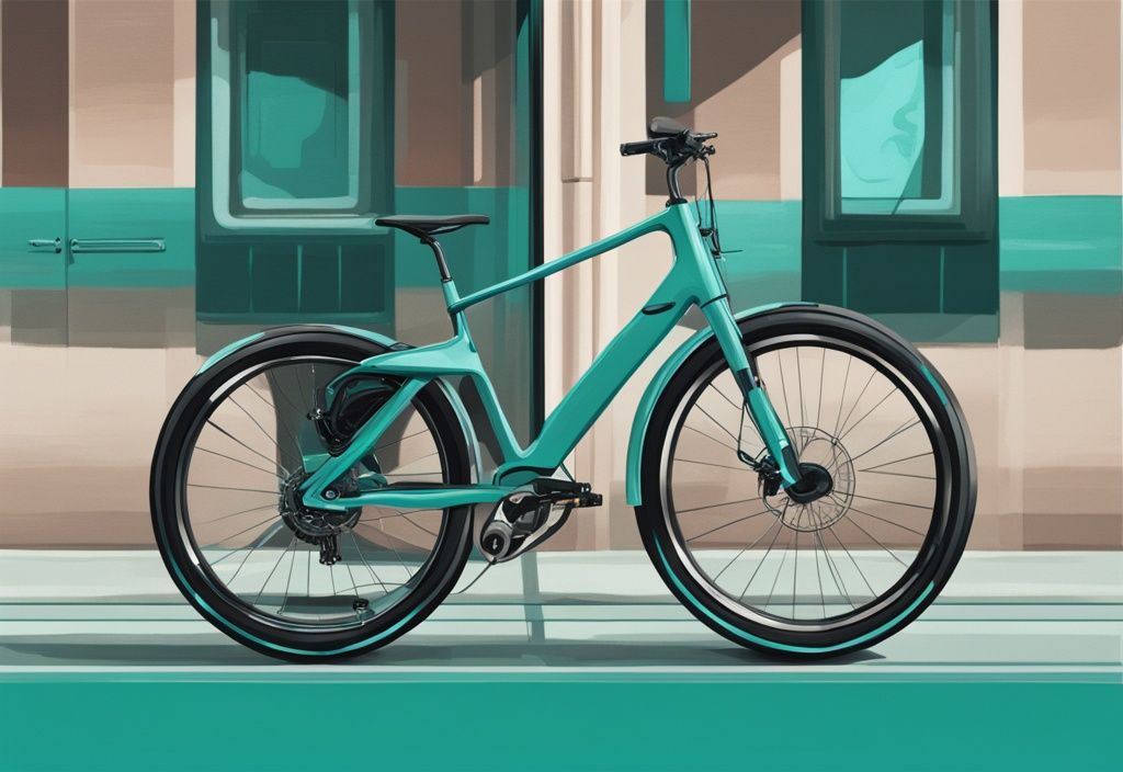 Vergleich von E-Bike und Pedelec: Moderne digitale Illustration mit Teal-Farbthema, die die Unterschiede und Merkmale der beiden Fahrradtypen hervorhebt.